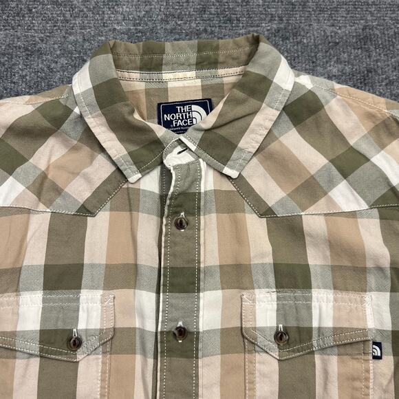The North Face Shirt Men's Large Multicolor Plaid 100% Cotton Pockets Button-Up - Picture 3 of 10
